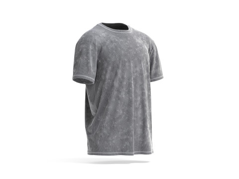 White Oversized T-Shirt- mens wrinkled crewnecktshirt Modelo 3D