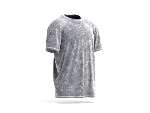White Oversized T-Shirt- mens wrinkled crewnecktshirt Modelo 3D