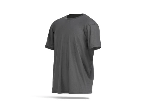 Black Oversized T-Shirt- mens wrinkled crewnecktshirt 3D Model