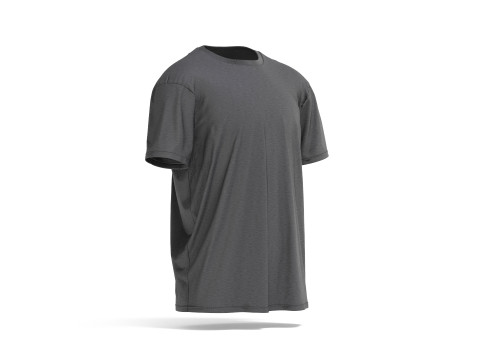 Black Oversized T-Shirt- mens wrinkled crewnecktshirt Modello 3D