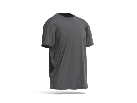 Black Oversized T-Shirt- mens wrinkled crewnecktshirt 3D Model
