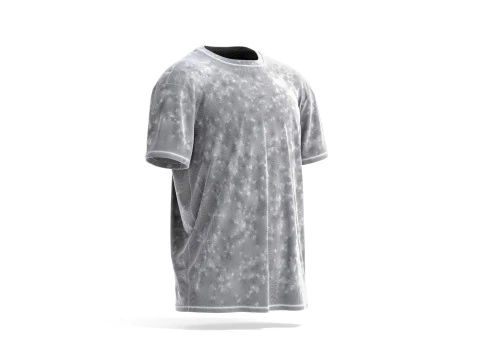 Black Oversized T-Shirt- mens wrinkled crewnecktshirt 3D Model