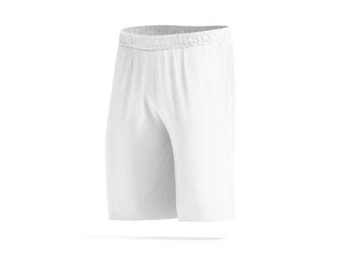 White Sport Shorts - mens soccer short pants 3D Model