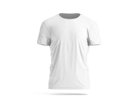 White Mens T-Shirt - melange wrinkled tshirt Modelo 3D