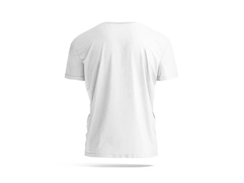White Mens T-Shirt - melange wrinkled tshirt 3D Model