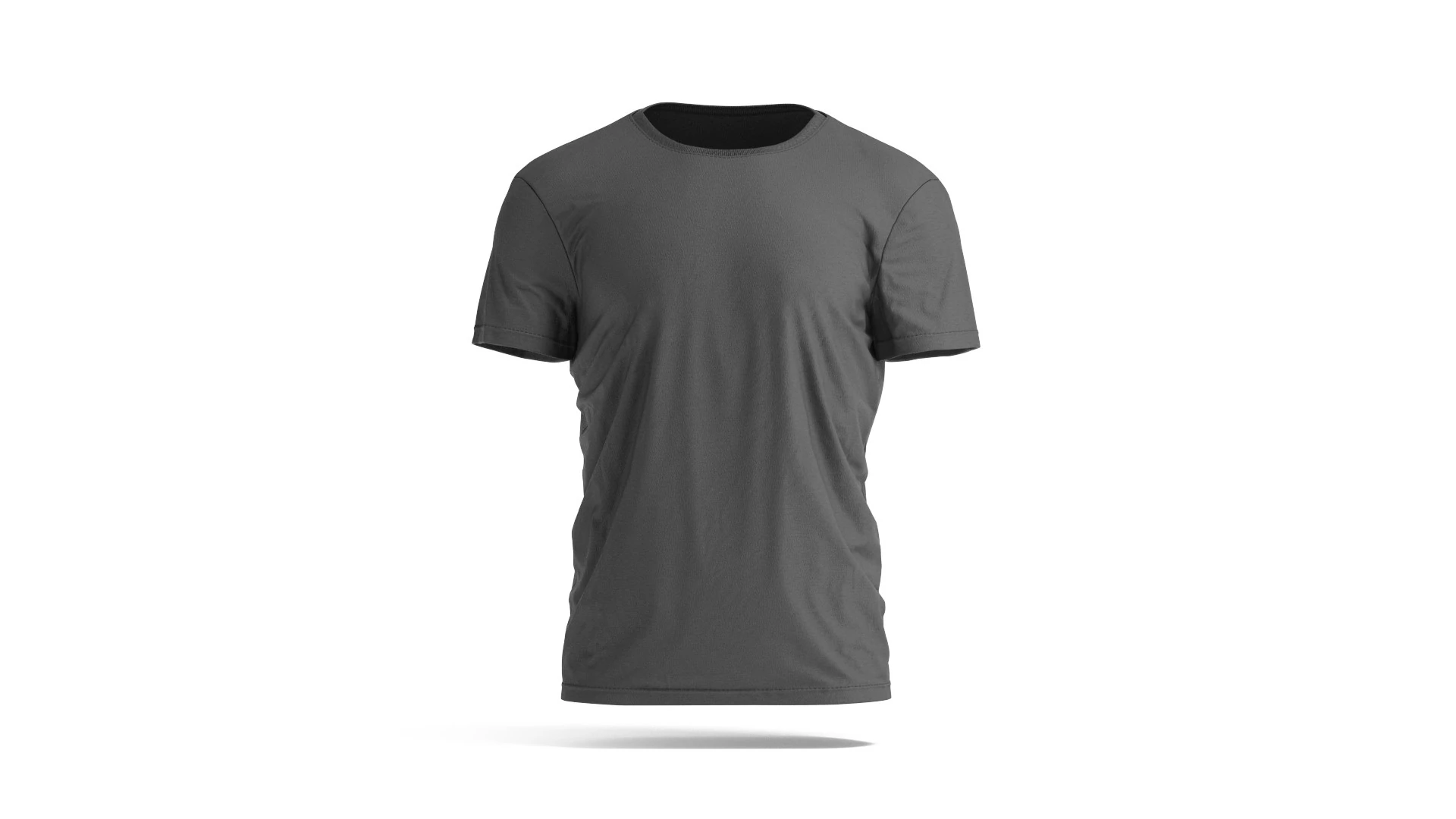 Black Mens T-Shirt - melange wrinkled tshirt 3D Model .c4d .max .obj .3ds .fbx .stl .blend