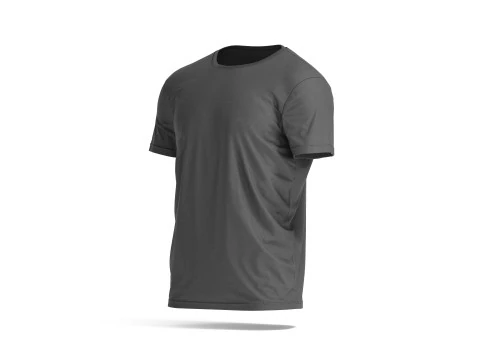 Black Mens T-Shirt - melange wrinkled tshirt 3D Model