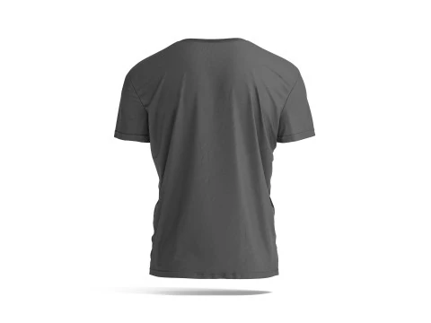 Black Mens T-Shirt - melange wrinkled tshirt 3D Model