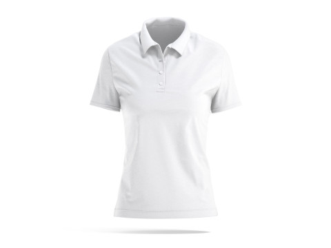 White Womens Polo Shirt - sport female tshirt with collar Modelo 3D