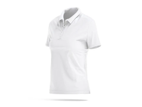 White Womens Polo Shirt - sport female tshirt with collar 3D Model