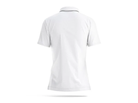 White Womens Polo Shirt - sport female tshirt with collar 3D Model