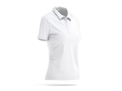 White Womens Polo Shirt - sport female tshirt with collar Modelo 3D