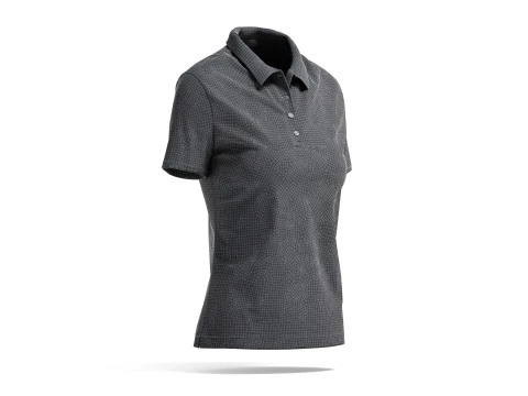 White Womens Polo Shirt - sport female tshirt with collar 3D Model