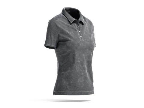 White Womens Polo Shirt - sport female tshirt with collar 3D Model