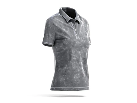 White Womens Polo Shirt - sport female tshirt with collar 3D Model