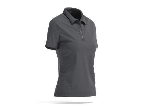 Black Womens Polo Shirt - sport female tshirt with collar 3D Model