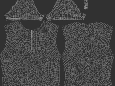 Black Womens Polo Shirt - sport female tshirt with collar 3D Model