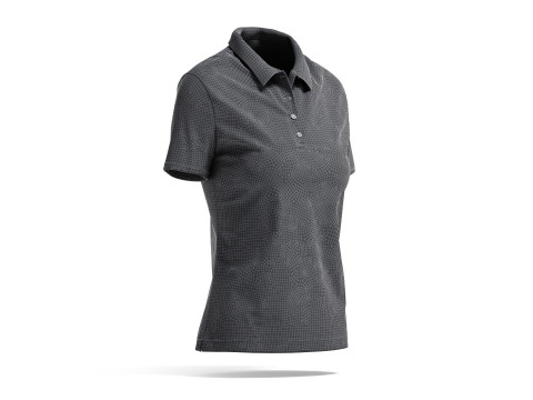 Black Womens Polo Shirt - sport female tshirt with collar 3D Model