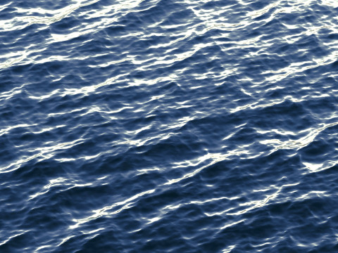 Animated Blue Ocean Surface - sea wave with cyclic looped animation 3D Model