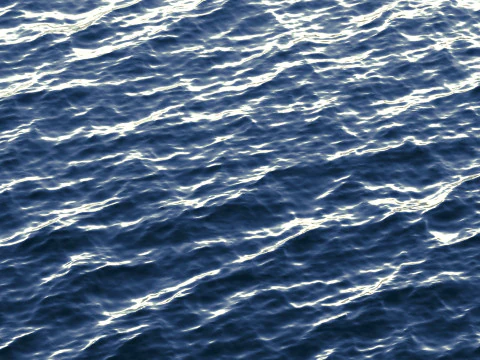 Animated Blue Ocean Surface - sea wave with cyclic looped animation 3D Model