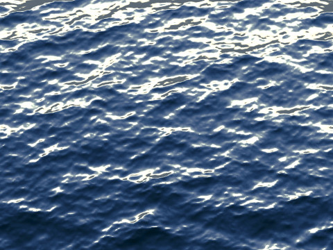 Animated Blue Ocean Surface - sea wave with cyclic looped animation 3D Model
