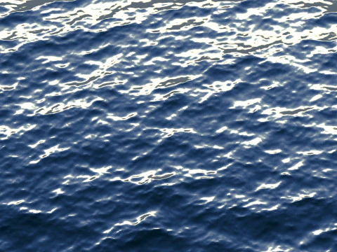 Animated Blue Ocean Surface - sea wave with cyclic looped animation 3D Model