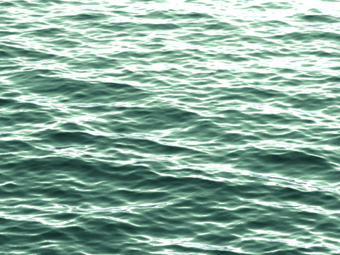 Animated Green Ocean Surface - sea wave with cyclic looped animation 3D Model