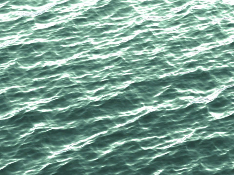 Animated Green Ocean Surface - sea wave with cyclic looped animation 3D Model