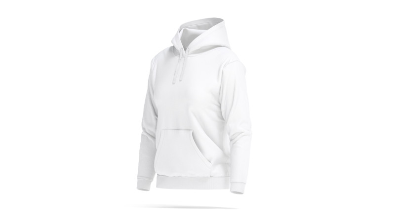 White Womens Hoodie - sport female sweatshirt with hood 3D Model .c4d .max .obj .3ds .fbx .stl .blend