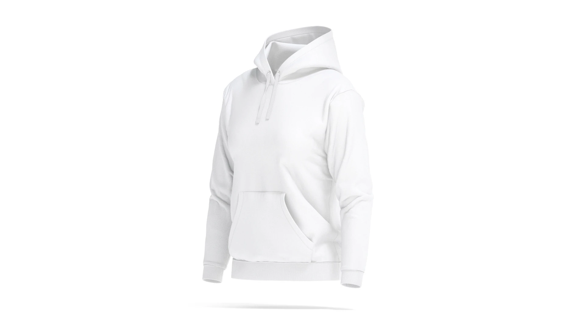 White Womens Hoodie - sport female sweatshirt with hood 3D Model .c4d .max .obj .3ds .fbx .stl .blend