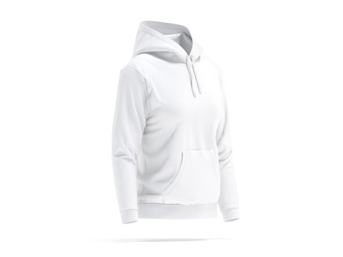 White Womens Hoodie - sport female sweatshirt with hood 3D Model