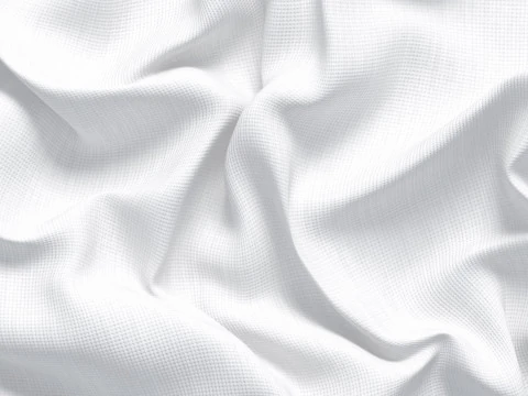 Beyaz Buruşuk Kumaş 4 &Ccedil;eşit - buruşuk pamuklu tekstil seti 3D Model