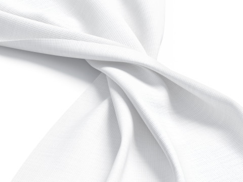 White Folded Fabric Sample 4 Types - crumpled cotton textile pieces set 3D Модель