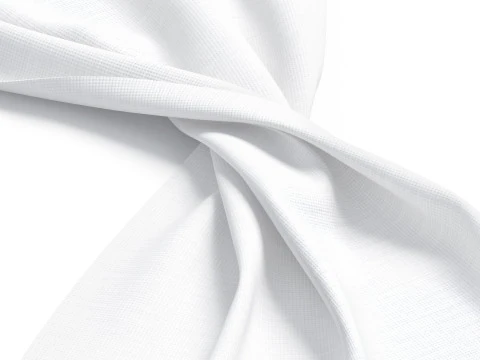 White Folded Fabric Sample 4 Types - crumpled cotton textile pieces set 3D Model