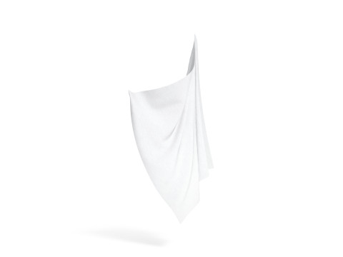White Fabric Drapery 2 Types - wrinkled cotton textile material sheet Model 3D