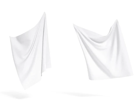 White Fabric Drapery 2 Types - wrinkled cotton textile material sheet 3D Model