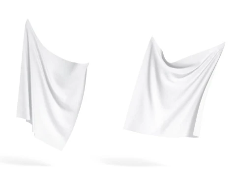 White Fabric Drapery 2 Types - wrinkled cotton textile material sheet 3D Model