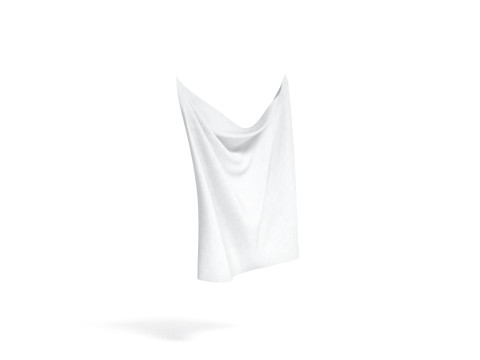 White Fabric Drapery 2 Types - wrinkled cotton textile material sheet Modelo 3D