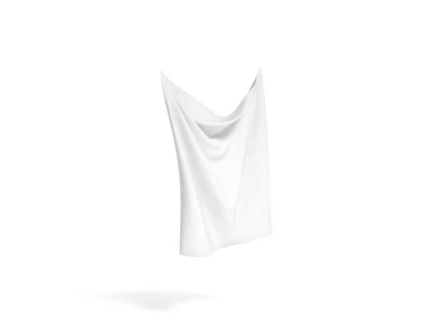 White Fabric Drapery 2 Types - wrinkled cotton textile material sheet 3D Model