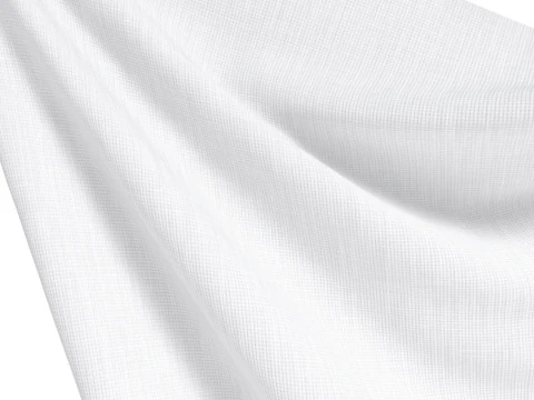 White Fabric Drapery 2 Types - wrinkled cotton textile material sheet 3D Model