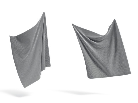 White Fabric Drapery 2 Types - wrinkled cotton textile material sheet Modelo 3D