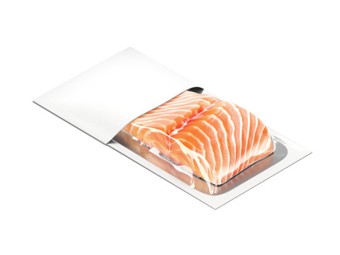 White Salmon Carton Pack - trout cardboard container Model 3D