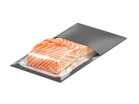 Black Salmon Carton Pack - fish cardboard container Model 3D
