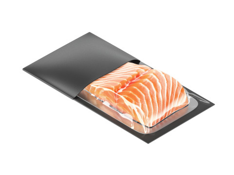 Black Salmon Carton Pack - fish cardboard container 3Dモデル