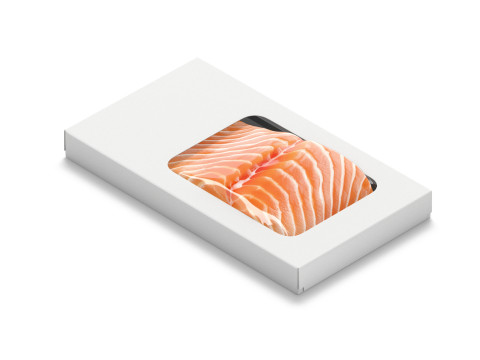 White Salmon Box Pack - fish cardboard tray Model 3D