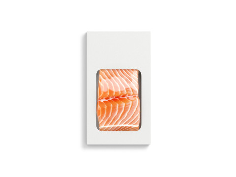 White Salmon Box Pack - fish cardboard tray 3D 模型