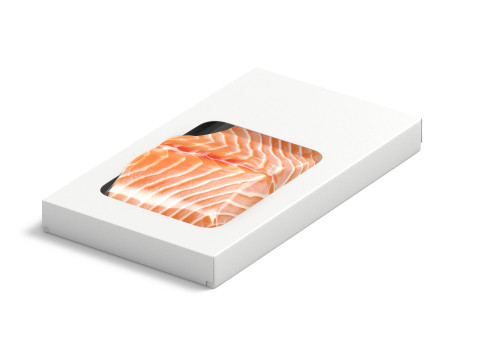 White Salmon Box Pack - fish cardboard tray 3D 模型