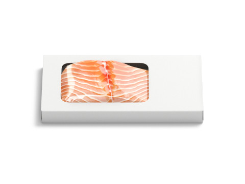 White Salmon Box Pack - fish cardboard tray 3D 模型