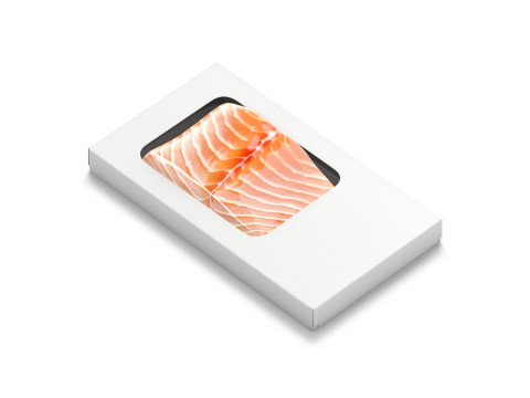 White Salmon Box Pack - fish cardboard tray 3D 模型