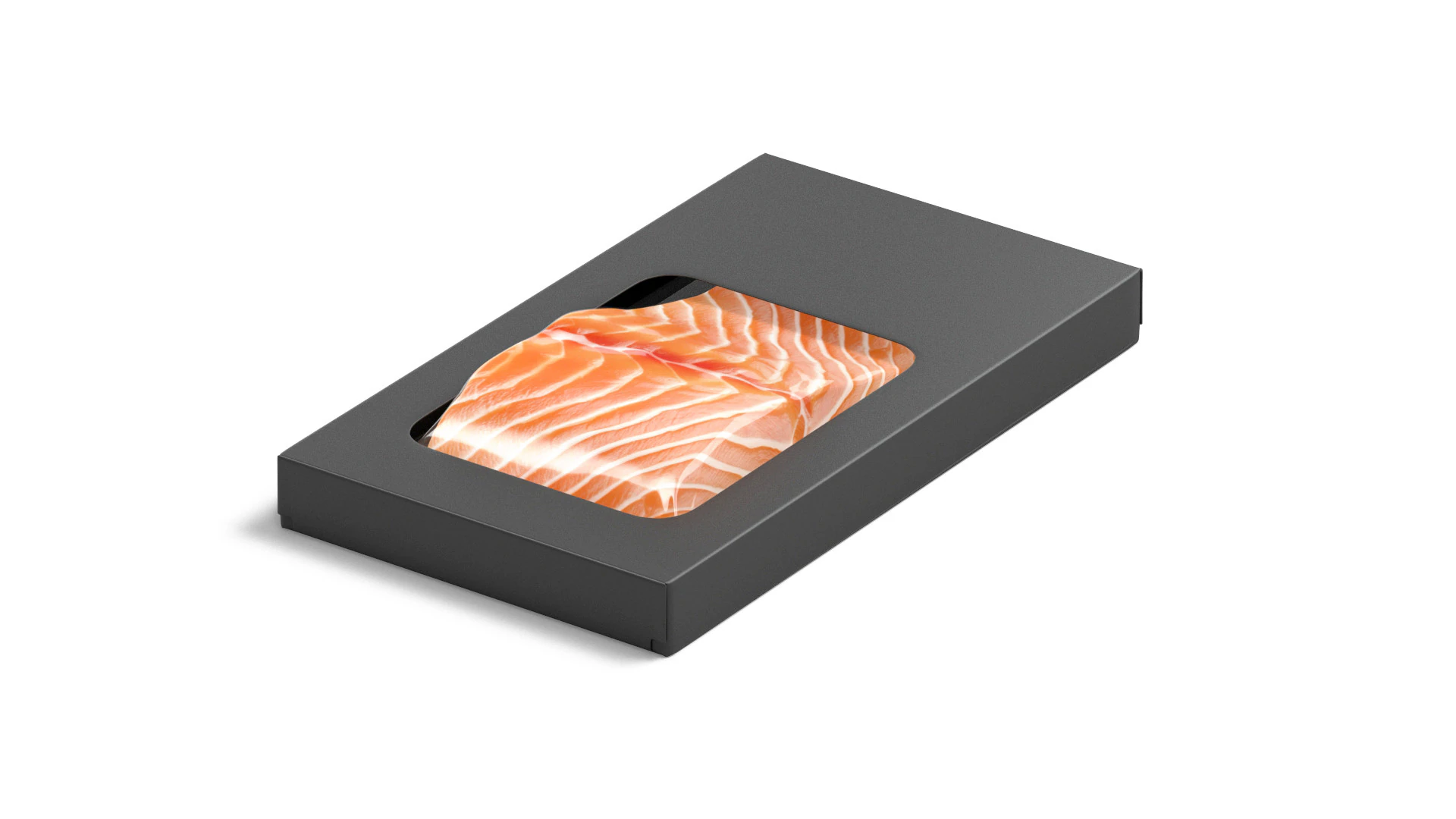 Black Salmon Box Pack - bandeja de papelão de truta Modelo 3D .c4d .max .obj .3ds .fbx .stl .blend